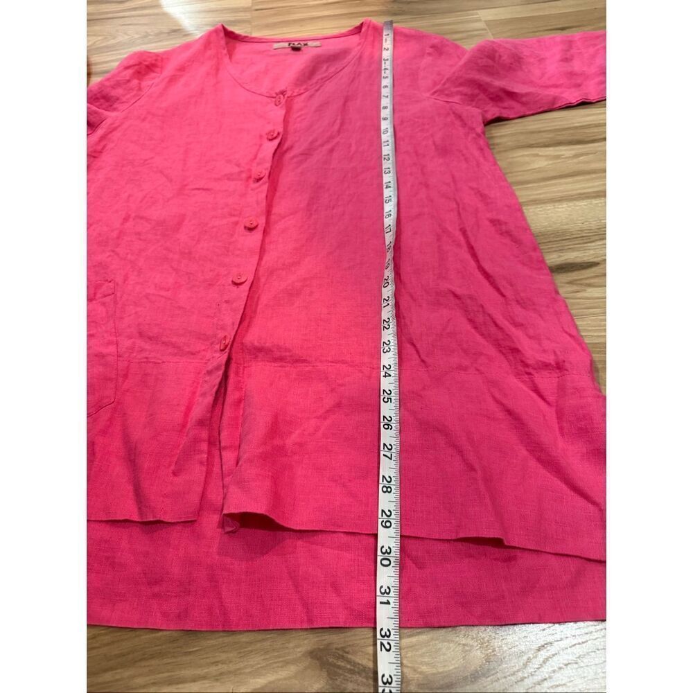 Flax NWOT button front linen pink jacket shacket size Small - Picture 9 of 9